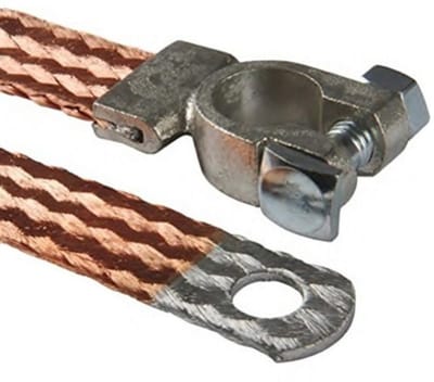 Koperen Massaband met Klemconnector voor Hoge Stroomtoevoer en Aarding