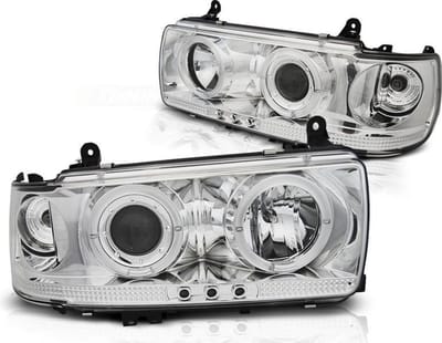 Koplampen dual halo rims TOYOTA LAND CRUISER FJ 80 90-97 CHROOM