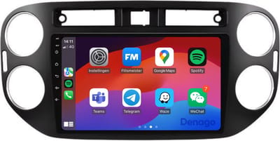 CarPlay autoradio geschikt voor Volkswagen Tiguan | 2007 t/m 2015 | Android 13 | Draadloos Apple CarPlay & Android Auto | 2GB + 32GB | QuadCore processor | Denago DNG-A354 | 2025 model | 2007 2008 2009 2010 2011 2012 2013 2014 2015 | Bluetooth & Wifi