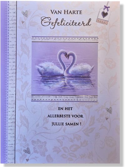 Maxi Kaart - A4 Formaat Huwelijk wenskaart - 30x22,5cm - XL Wenskaart inclusief envelop