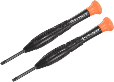 3mm Platte Schroevendraaier met Draaiende Dop en Antislip Grip - Perfect voor Brillen, Horloges en Elektronica, Set van 2 Stuks