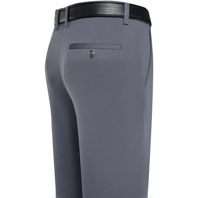 Herenbroeken Zomer Dunne Zakelijke Casual Broeken Klassiek Effen Kleur Elastisch Comfortabel Los Recht Herenkleding 42 lichtgrijze kleur
