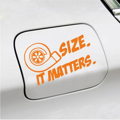 Bumpersticker - Size It Matters - 10 X 17 - Oranje
