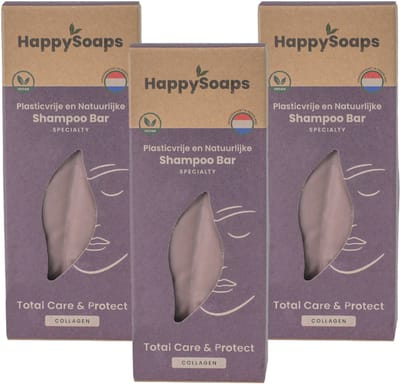 HappySoaps Specialty Shampoo Bar – 3× – Halfjaar Box – Natuurlijke Shampoo – Repair & Reinforce– Voordeelverpakking