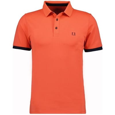 Ragman Polo Uni Color Piqué Dry Fit Finish Coral / male