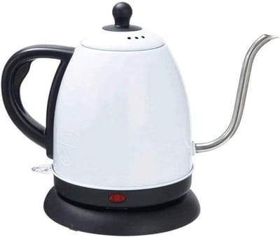 Elektrische Waterkoker - Zwanenhals Ketel - Koffie Thee Zetten - Nauwkeurig Gieten - 1 Liter - Wit