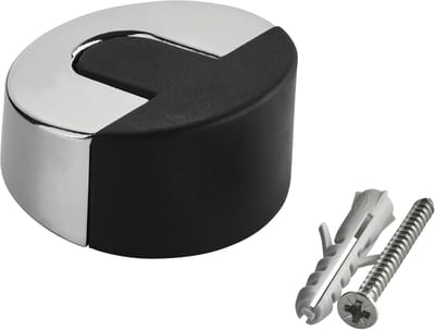 Deurbuffer Vloer - Deurstopper - Muur Beschermen - Extra anti-verdraaiing - Ø 45mm Hoogte 25mm - Chroom