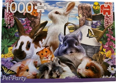 Jumbo Puzzel 1000 Stukjes – Pet Party – Knaagdieren & Huisdieren – Premium Quality – Konijn, Hamster & Cavia