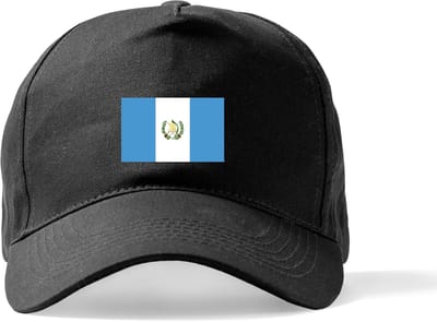 Zwarte Pet Beechfield met Wereldvlaggen, land Guatemala klittenbandsluiting