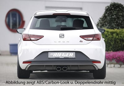 RIEGER - SEAT LEON FR 5F PRE FACELIFT -PERFORMANCE DIFFUSER DUAL EXIT MID - GLOSS BLACK