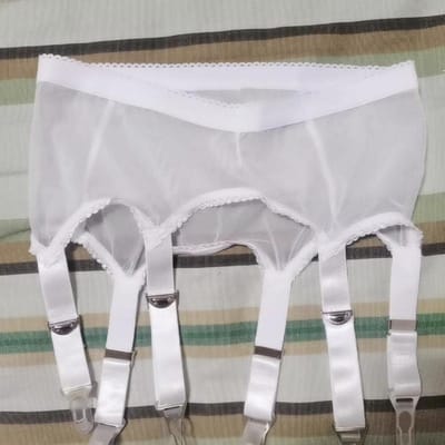 Ultra Dunne Mesh Transparante Jarretelgordel Voor Kousen Vrouwen Sexy Ademend Ondergoed Cosplay Collocatie Lingerie One Size white
