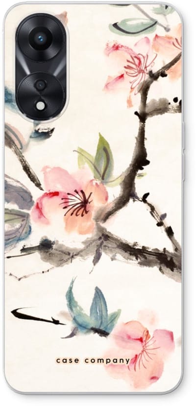 Case Company® - Hoesje geschikt voor Oppo A78 5G hoesje - Japanse bloemen - Soft Cover Telefoonhoesje - Bescherming aan alle Kanten en Schermrand