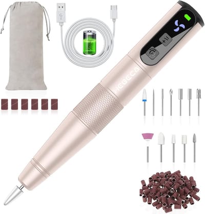Draadloze elektrische nagelboorset met 12 boren en 26 schuurbanden voor manicure en pedicure