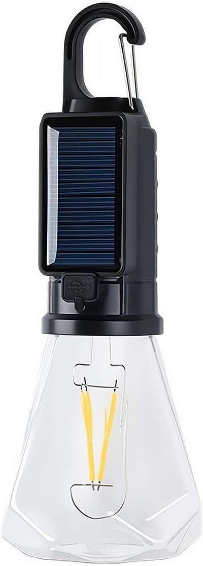 KZQ Zonne Energie Led Campinglamp Voor Tenten - Usb Herlaadbare Hanglamp Met Clip - Geschikt Voor Buiten Kamperen Decoratie Noodgevallen En Als Zaklamp
