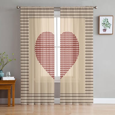 Strepen Retro Tule Gordijnen Voor Woonkamer Slaapkamer Huisdecoratie Chiffon Transparant Voile Keukengordijn 135W x 114H(cm) white