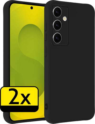 Hoesje - 2 Stuks - Geschikt voor Samsung Galaxy S25 - Sterk & Shockproof - Case Siliconen - Back Cover - Telefoon Hoes - Telefoonhoesjes - Zwart
