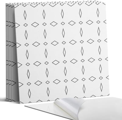 Coloray Wandpanelen Zelfklevend - Geometrisch ruitpatroon Zelfklevende Wandpanelen - 50 cm x 50 cm - Zwart Wandpaneel PVC - 4 stuks - Mozaïeken Wandpanelen Zelfklevend - Wandpanelen Keuken - Wandpaneel Badkamer