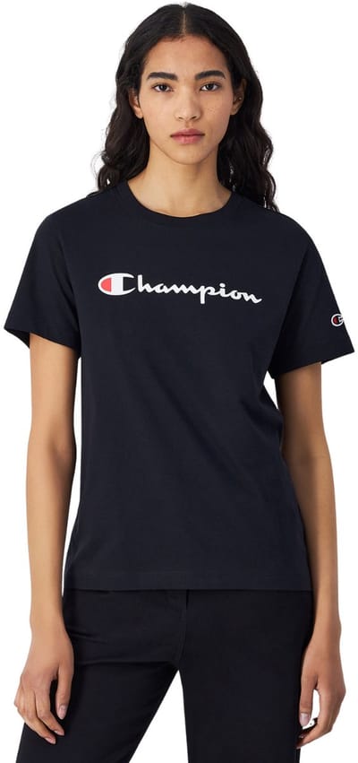 Champion T-shirt Dames SS Tee Zwart - Maat L