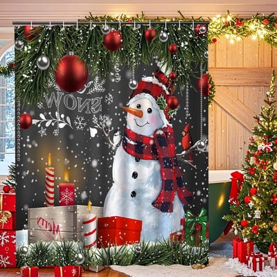 Mildew Bestendige Douchegordijn, Waterdicht en 100% Polyester, Badkamer Gordijnen met 12 Haakjes (Rood, 180x180cm) voor een Stijlvolle Badkamer Decoratie