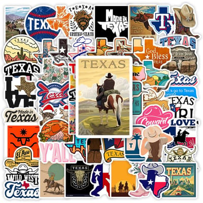 Texas Staat Logo Stickers Kunst Clipart Collectie Doe-het-zelf Cadeau Speelgoed Decal voor Laptop Scrapbook Decoratieve Telefoon Bagage Waterdicht
