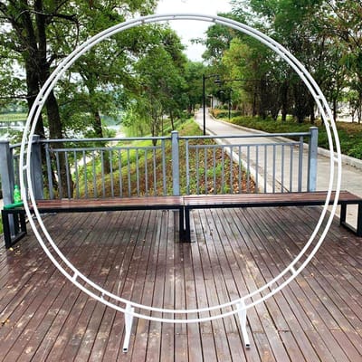 Rozenboog Metaal - Tuinboog Klimhulp - Decoratie Bruiloft - Gepoedercoat Frame - 2.4 meter - Wit