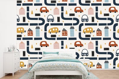 Behang - Fotobehang Design - Jongens - Auto - Kinderen - Breedte 360 cm x hoogte 240 cm