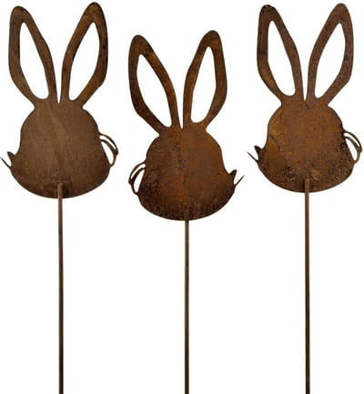 Bloemplug roest konijn decoratie 7,5 cm×11,5 cm 6 st, 6 Stück
