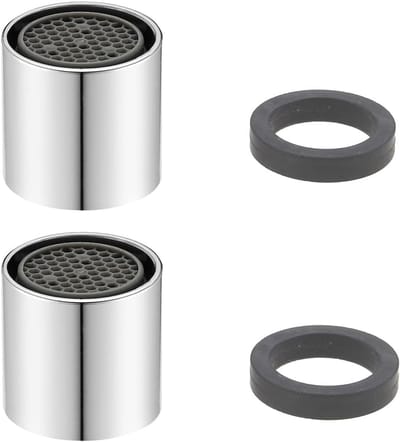 Kraanbeluchter - M16/M18/M20/M22 straalregelaar beluchter, 2-delige set kraan bubbler - mengpatroon ventielzeef - honingraat verchroomd - Inclusief afdichtringen - Geschikt voor keuken en badkamer (M18)