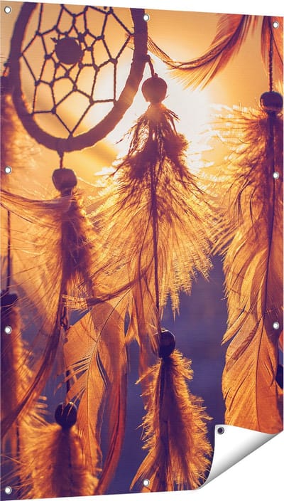 Gards Tuinposter Amulet van de Indianen - Symbool - Ketting - 80x120 cm - Tuindoek - Tuindecoratie - Wanddecoratie buiten - Tuinschilderij