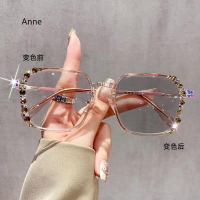 Luxe Diamant Geslepen Fotochemische Bril Trendy Kleur Veranderende Bril Handgemaakte Myopie Bril voor Dames Heren Mode -1.75