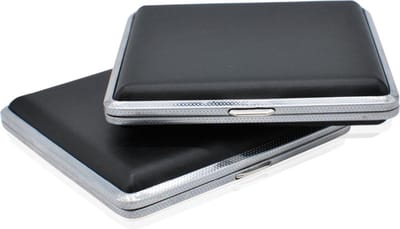 Luxe Opbergcase Leerlook - Zwart - Metalen Frame - Compact - Met Kliksluiting - Geschikt voor 20 Stuks