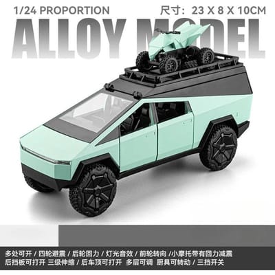 1:24 Cybertruck Pick-up Kampeer Camper Auto Model Diecast Metaal Speelgoed Voertuigen Auto Model Geluid Licht Collectie Kinderspeelgoed Cadeau