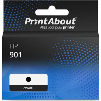 PrintAbout huismerk Inktcartridge 901 (CC653AE) Zwart Geschikt voor HP