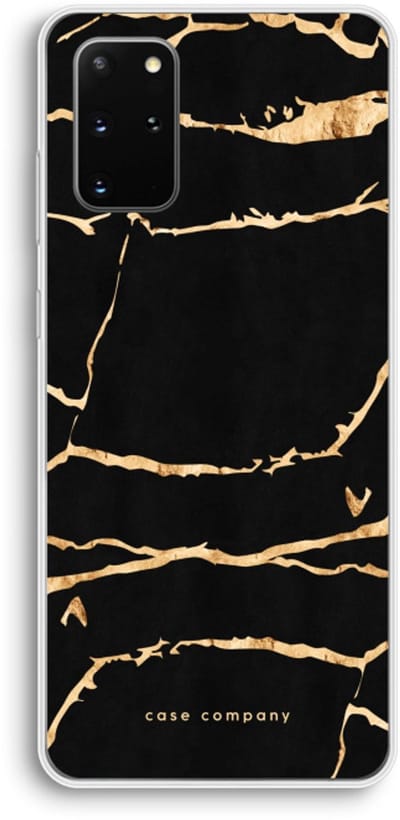 Case Company® - Hoesje geschikt voor Samsung Galaxy S20 Plus hoesje - Gouden marmer - Soft Cover Telefoonhoesje - Bescherming aan alle Kanten en Schermrand