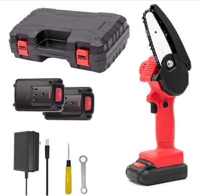 Mini Kettingzaag - Draagbare Snoeischaar - Takken Snoeien - Zuiver Koperen Motor - 4 Inch - Zwart