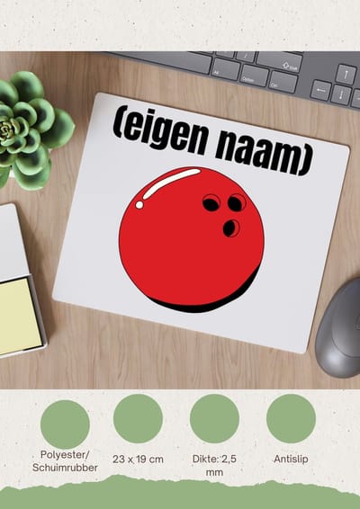Akyol - bowlingbal met eigen naam Muismat - Bowlen - bowlers - sport - verjaardagscadeau - klein cadeautje - kado - gift - geschenk - verrassing - 23 bij 19 cm