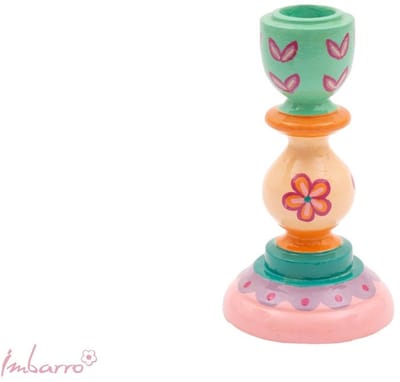 Imbarro Kandelaar Sweet Flower – Hout – Handbeschilderd Boho Design – 15 cm – Vrolijke Zomer Decoratie – Multi