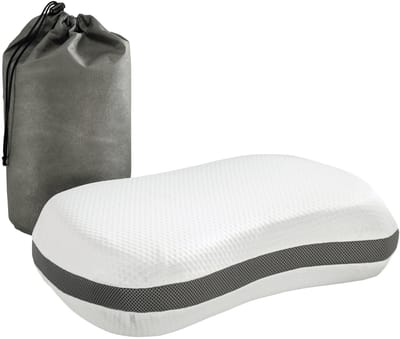 sleepling 50 x 35 cm nekkussen van memory foam | oprolbaar reiskussen met hoes | orthopedisch visco hoofdkussen | Made in EU | afneembare hoes van microvezel, wasbaar op 60 graden | wit