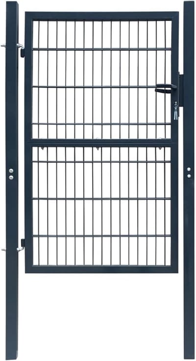 Tuin hekpoort - Metalen poort - Tuin afscheiden - Gepoedercoat staal - 106 x 230 cm - Antracietgrijs