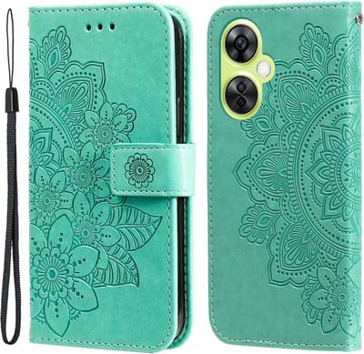 Coverup Hoesje - Geschikt voor OnePlus Nord CE 3 Lite 5G Hoesje - Coverup Mandala Bloemen Book Case - Groen