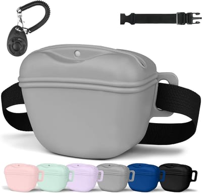 Siliconen Hondensnoepzak voor Wandelen en Training met Klikker en Magnetische Sluiting - Draagbare Container voor Hondenliefhebbers