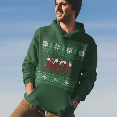 Drenthe Kerst Hoodie Groen Moi - Maat XS - Uniseks Fit - Kerstkleding Voor Dames & Heren