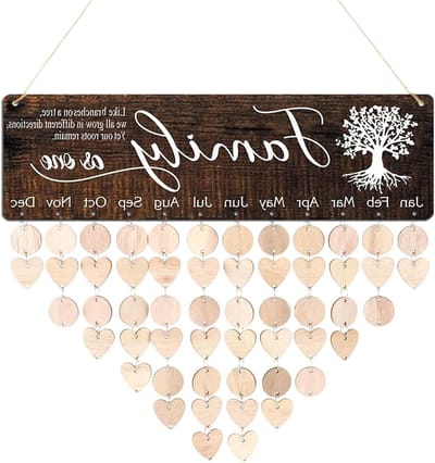 Verjaardagskalender van Hout, DIY Herinneringskalender voor Feestdagen, Decoratieve Wandkalender met Notities