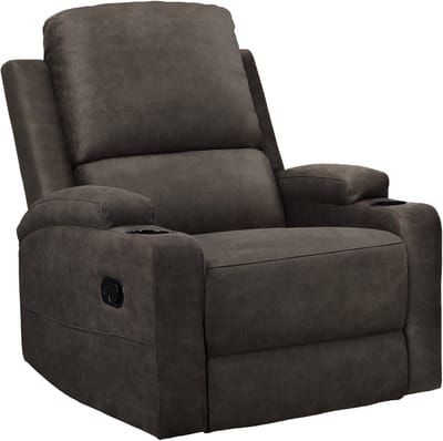 DALLAS-Fauteuil met handmatige functie in microvezel antraciet