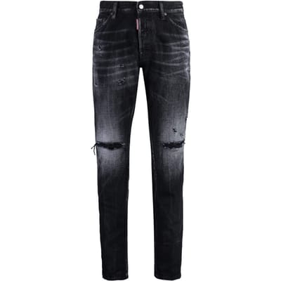 Dsquared2 Zwarte Jeans Met Warp Wash-effect, Coole Gast