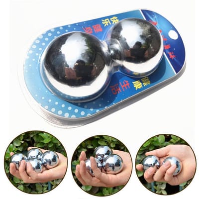 1 Paar Baoding Ballen Revalidatie voor Ouderen Hand Vinger Oefenbal Roterende Gewrichten Spier Training Stressverlichting Gezondheidszorg gray