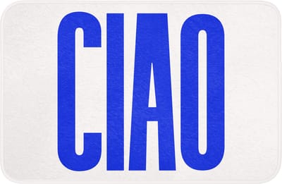 WC mat 60x40 cm - Antislip - Ciao - Hoofdletters - Blauw - Minimalistisch - Toiletmat - Vloermat - Douchemat - Toilet tapijt - Toiletmatten