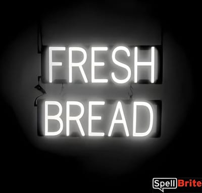 FRESH BREAD - Lichtreclame Neon LED bord verlicht | SpellBrite | 52 x 38 cm | 6 Dimstanden - 8 Lichtanimaties | Reclamebord neon verlichting