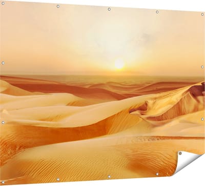 Gards Tuinposter Woestijn bij Zonsondergang in de Sahara - 160x120 cm - Tuindoek - Tuindecoratie - Wanddecoratie buiten - Tuinschilderij