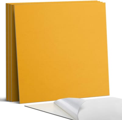 Coloray Wandpanelen Zelfklevend - Lichtoranje kleur Zelfklevende Wandpanelen - 50 cm x 50 cm - Oranje Wandpaneel PVC - 4 stuks - Eénkleurige Wandpanelen Zelfklevend - Wandpaneel Keuken - Wandpanelen Badkamer